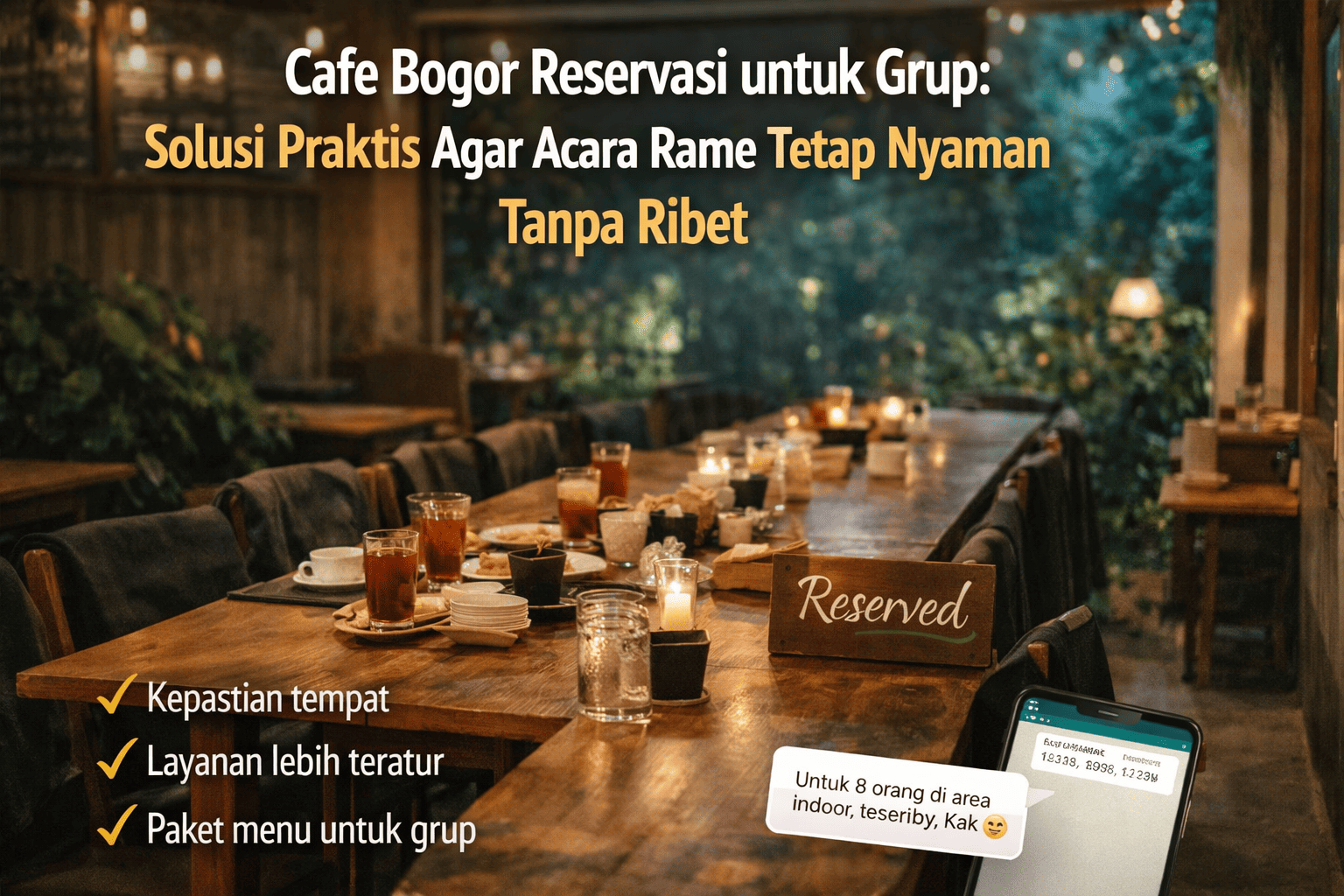 Cafe Bogor Reservasi untuk Grup: Solusi Praktis Agar Acara Rame Tetap Nyaman Tanpa Ribet