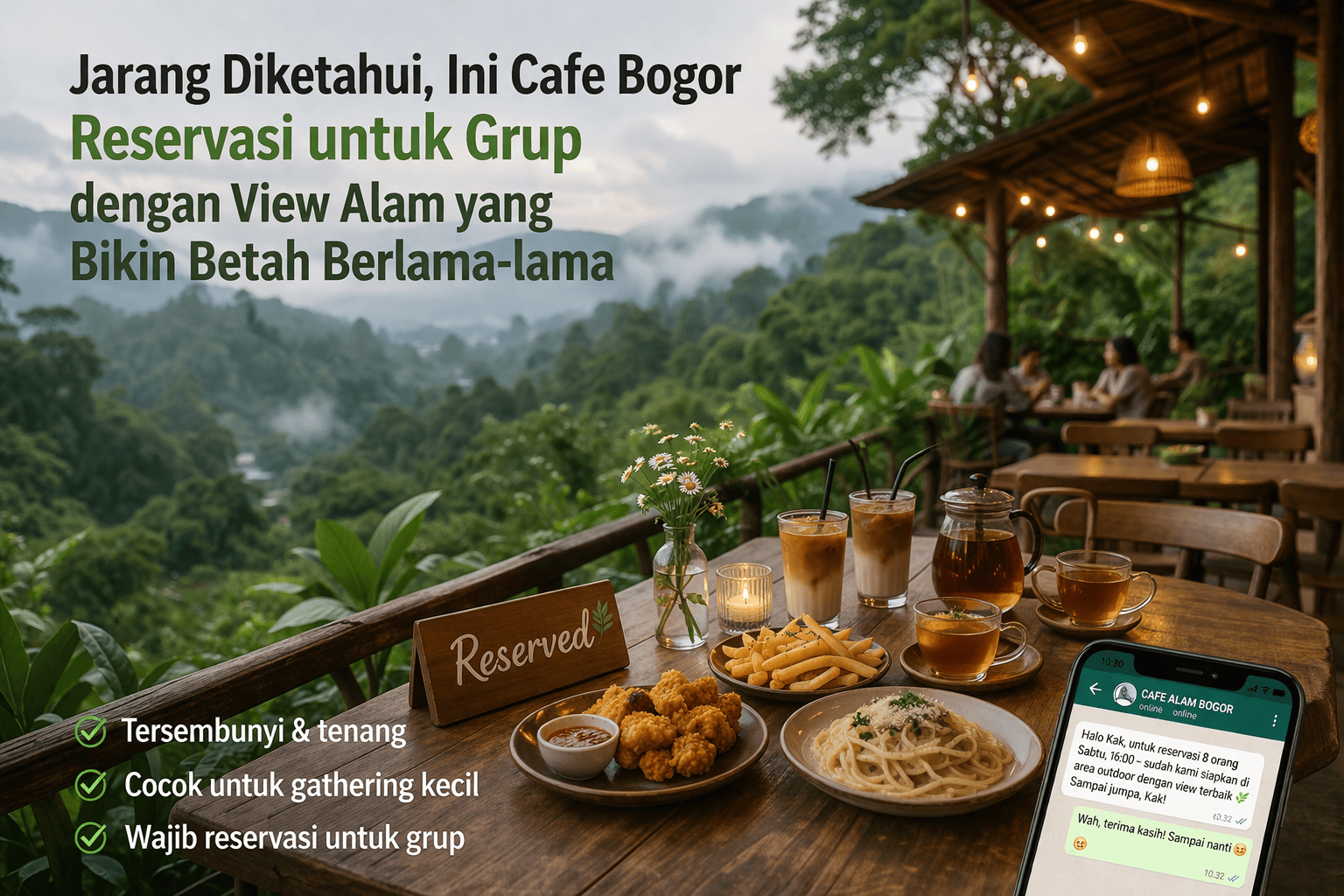 Jarang Diketahui, Ini Cafe Bogor Reservasi untuk Grup dengan View Alam yang Bikin Betah Berlama-lama
