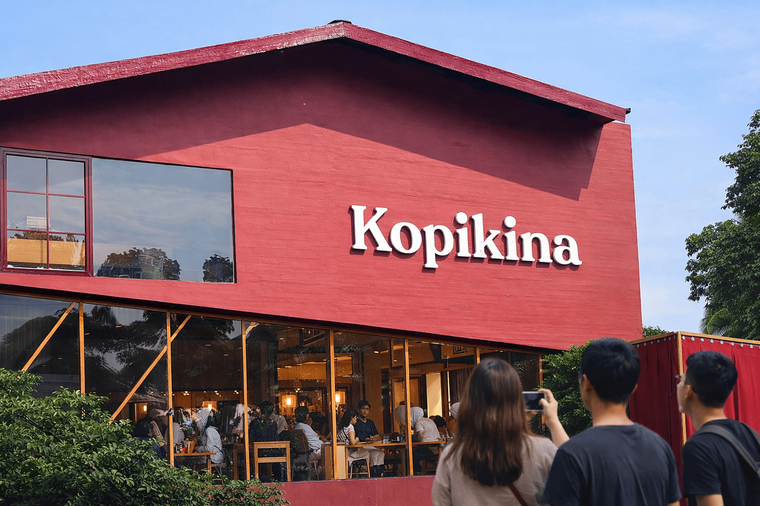 Kopikina Taman Heulang Bogor Viral, Cafe Baru dengan Bangunan Merah yang Langsung Ramai Pengunjung