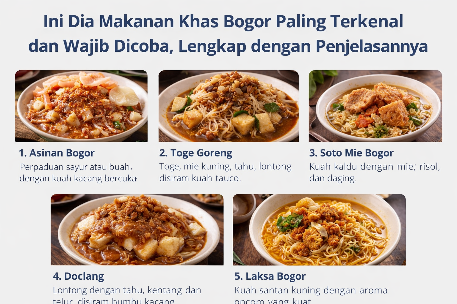 Ini Dia Makanan Khas Bogor Paling Terkenal dan Wajib Dicoba, Lengkap dengan Penjelasannya
