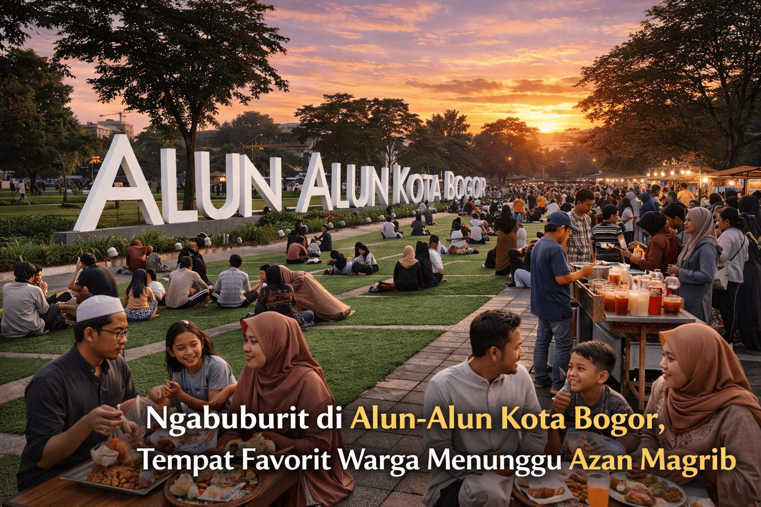 Ngabuburit di Alun-Alun Kota Bogor, Tempat Favorit Warga Menunggu Azan Magrib