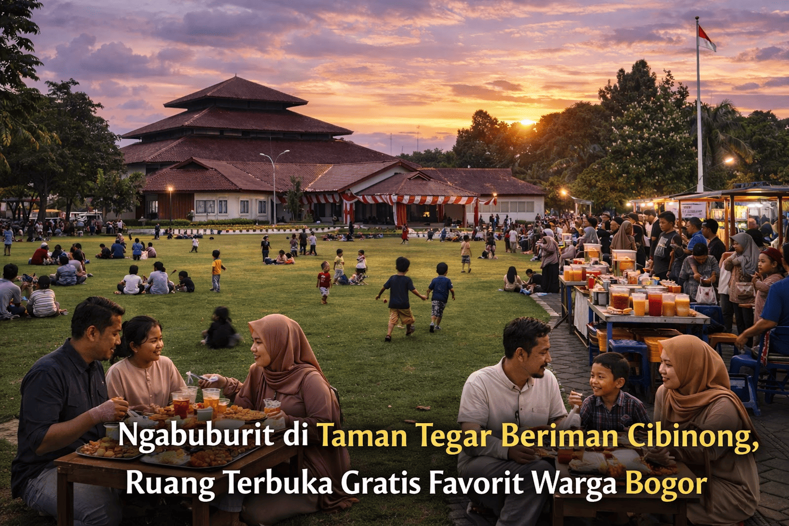 Taman Tegar Beriman Jadi Spot Ngabuburit Populer di Cibinong Bogor Saat Ramadan