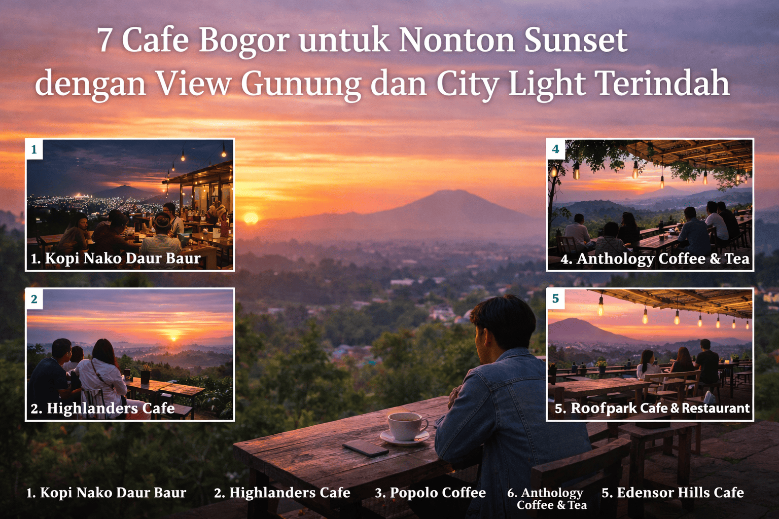 7 Cafe Bogor untuk Nonton Sunset dengan View Gunung dan City Light Terindah