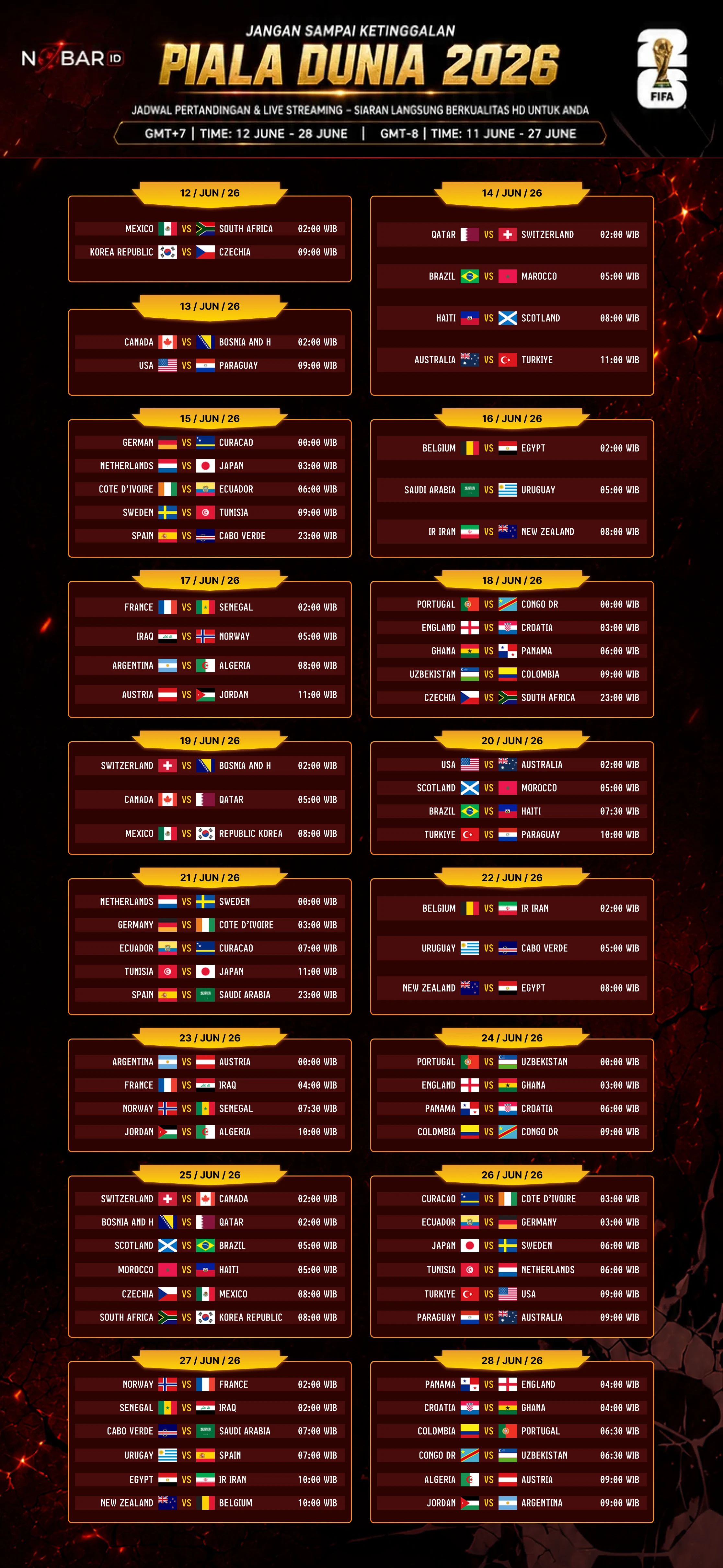 World Cup Schedule