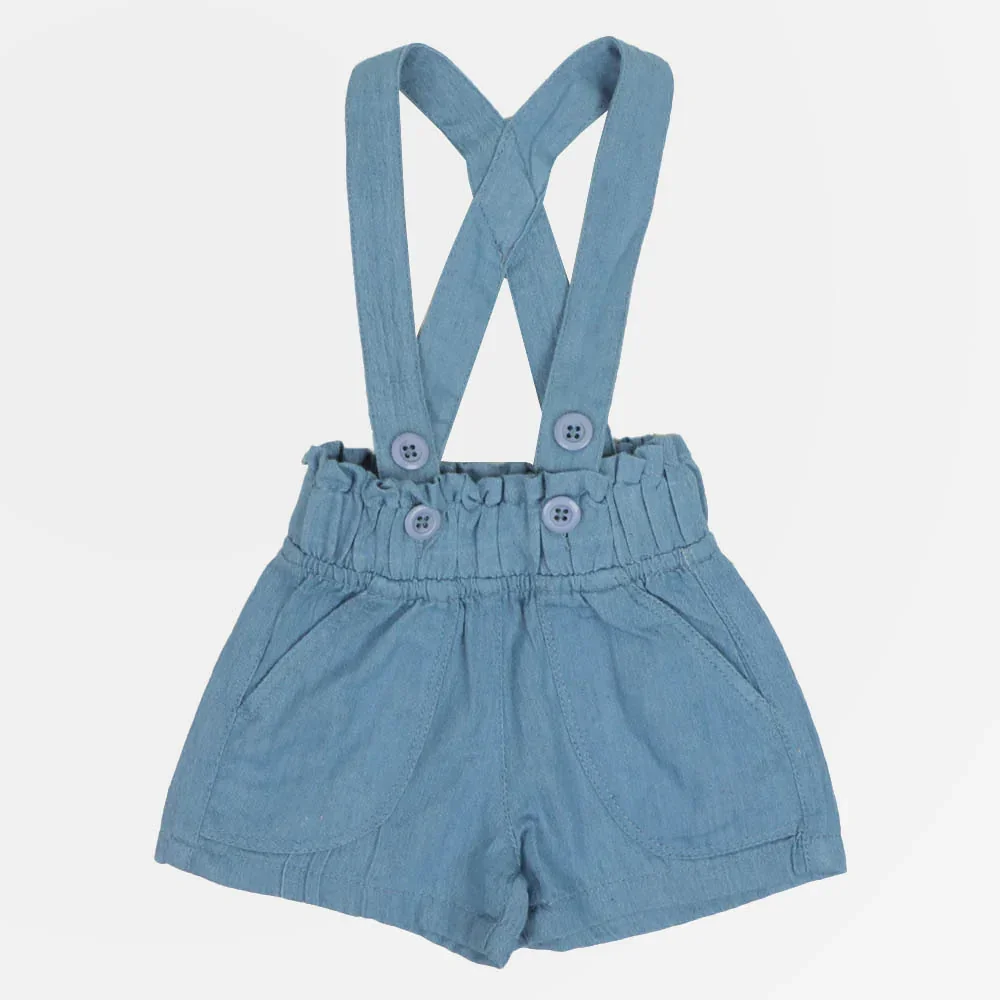 Denim Dungaree Shorts