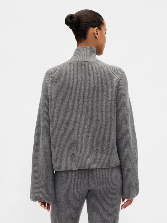 Softblend ribbed turtleneck sweater   Grey