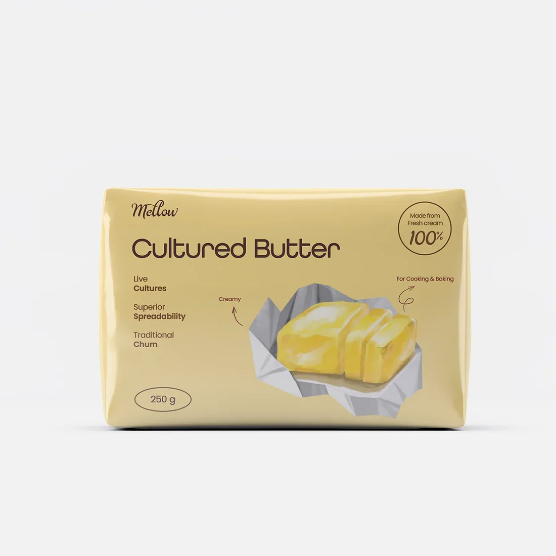 Cultured Butter — Cultured European Style Butter (250 g)