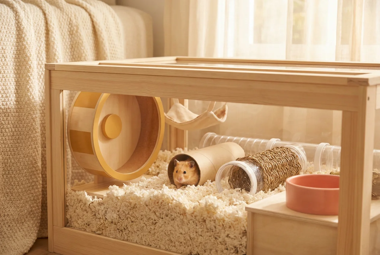 Healthy hamster food mix in a bowl