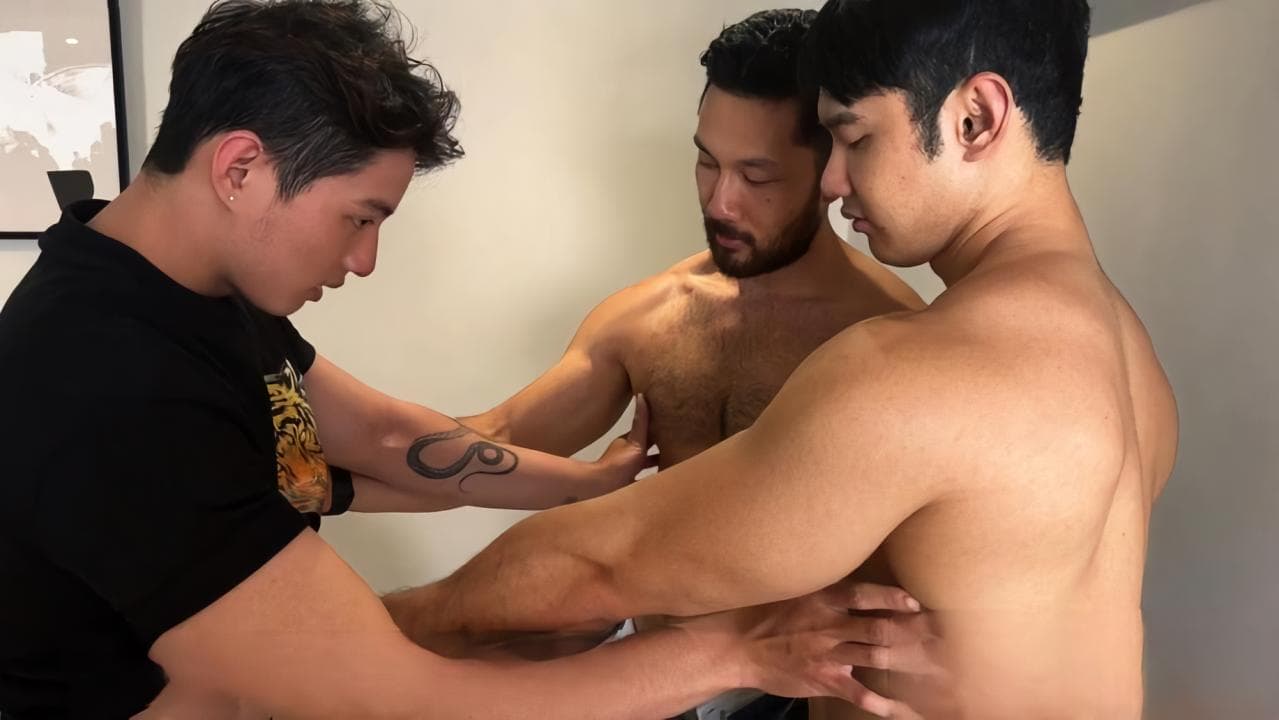 sex handsome Bevis asian threesome