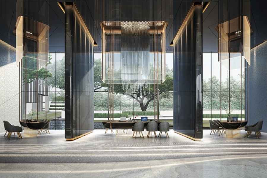 common area (render) Main Lobby Tower A และ B ภาพตัวอย่าง