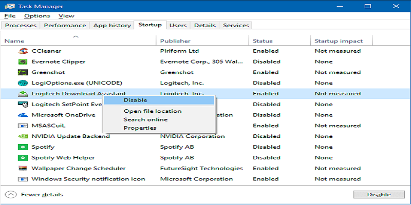 How to Disable Logitech Download Assistant Startup?