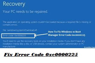 New Way to Fix Error Code 0xc0000225