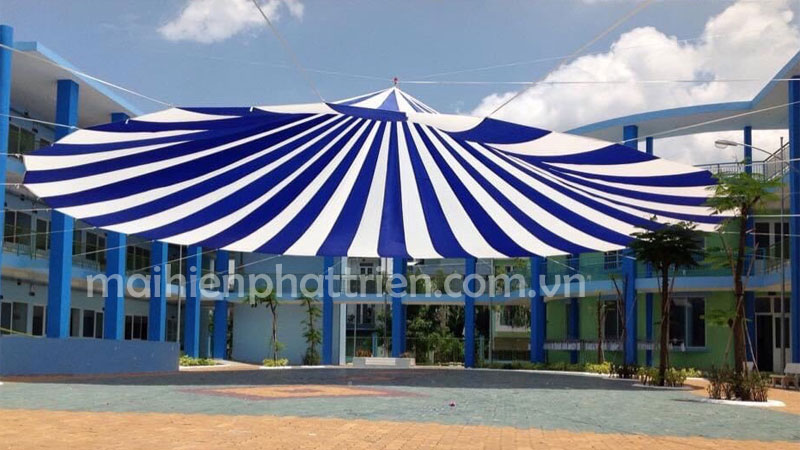 Báo giá dù che nắng sân trường mới nhất Tphcm - Mái hiên Phát triển
