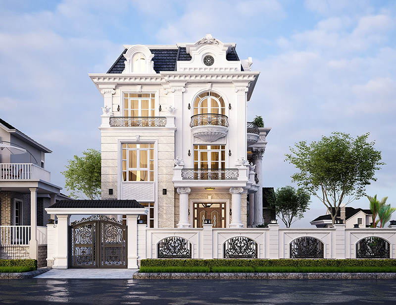 3 Mẫu biệt thự 3 tầng tân cổ điển ĐẸP được KTS gợi ý