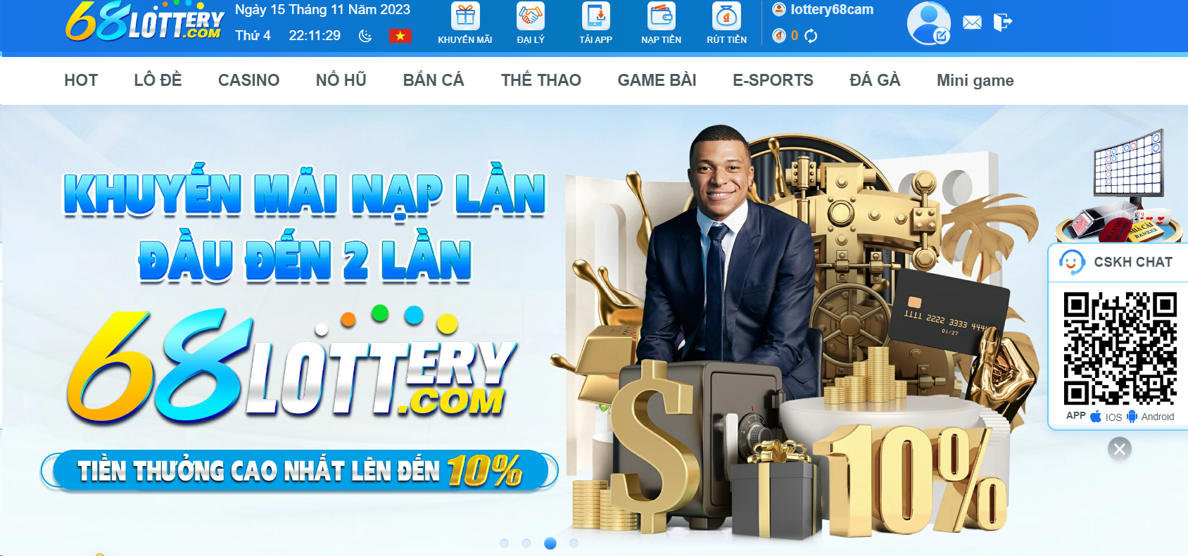 Khuyến mãi 68lottery cho mọi cược thủ hoàn toàn miễn phí