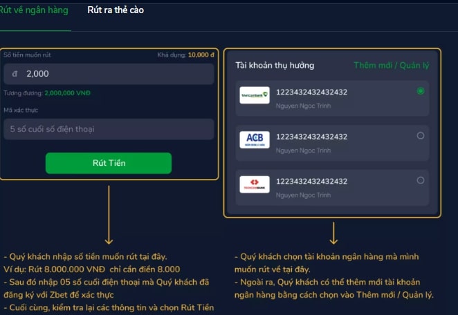 #1 Rút tiền zbet giao dịch nhanh chóng an toàn bảo mật