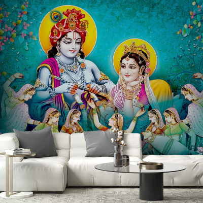Lord Radha Krishna Wallpaper Mural Profile Picture