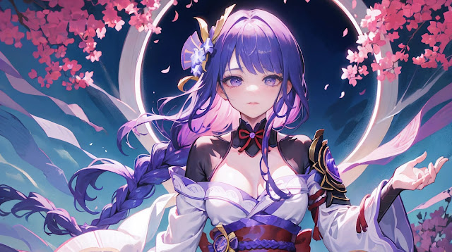 Hình nền Raiden Shogun từ Game Genshin Impact tuyệt đẹp