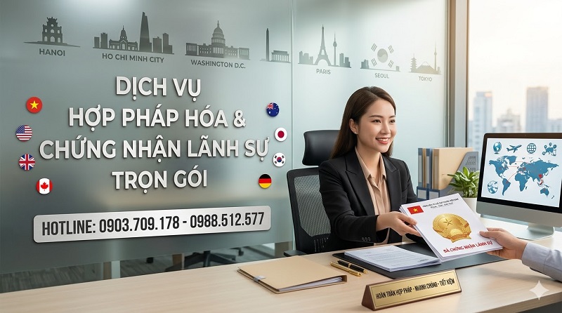 Dịch vụ hợp pháp hóa và chứng nhận lãnh sự giấy tờ, tài liệu trọn gói
