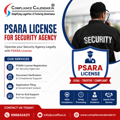 PSARA License Registration Services in India | Compliance Calendar LLP Profile Picture