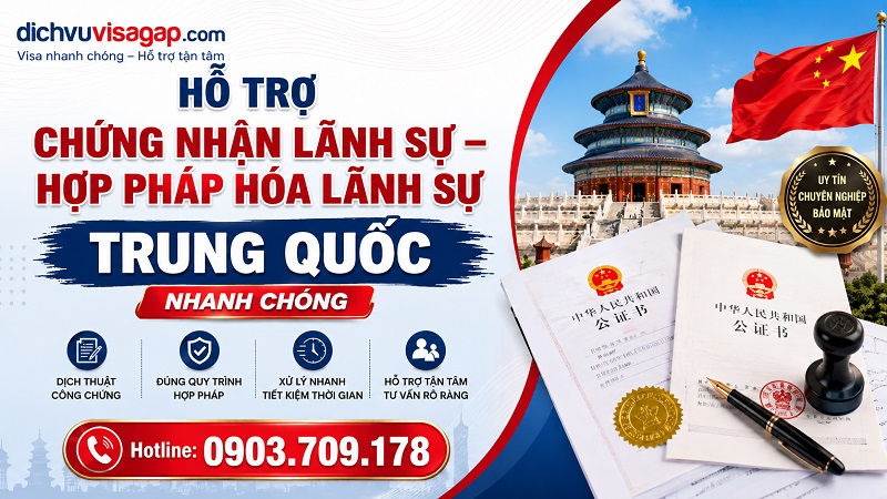 Dịch vụ hợp pháp hóa lãnh sự Trung Quốc trọn gói