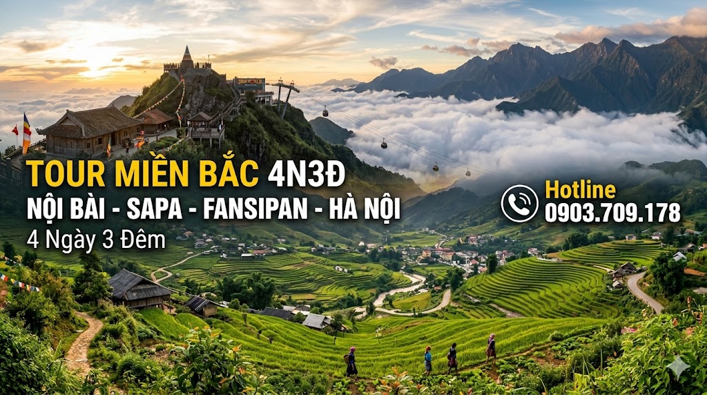 Tour miền Bắc 4N3Đ: Nội Bài - Sapa - Fansipan - Hà Nội
