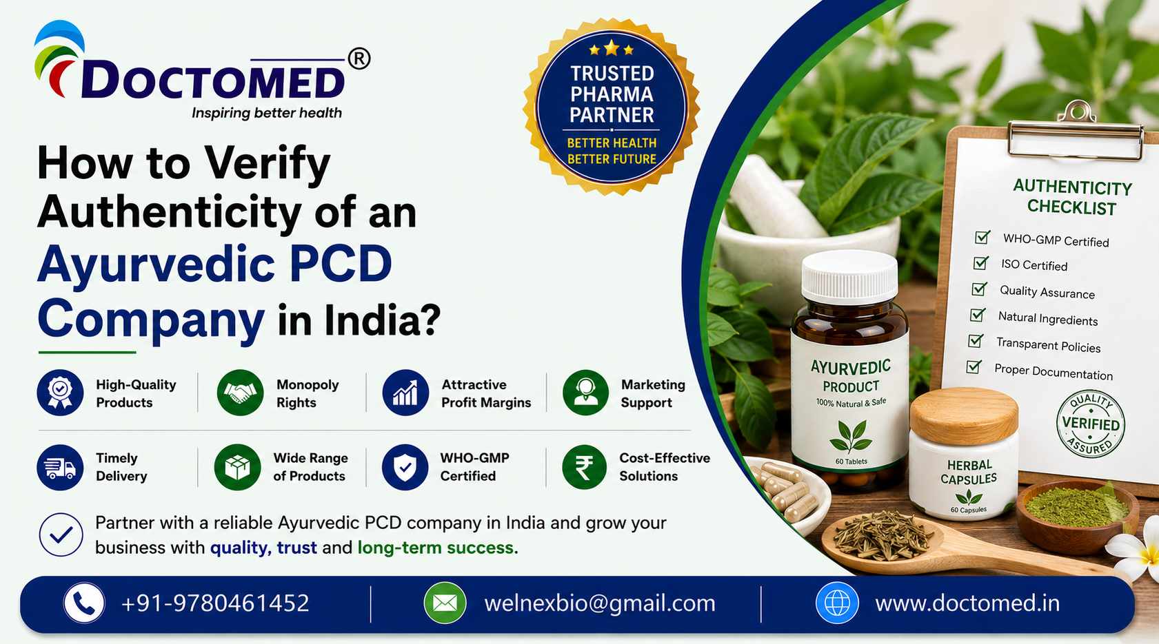 Verify Authenticity of an Ayurvedic PCD Company in India