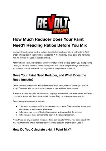 How Much Reducer Does Your Paint Need_ Reading Ratios Before You Mix