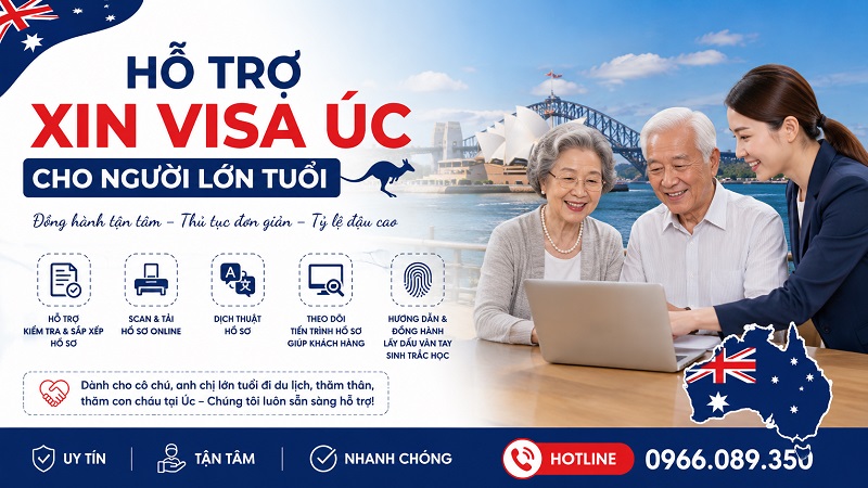 Hỗ trợ xin visa Úc cho người lớn tuổi