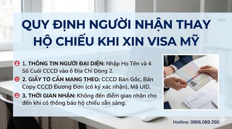 Quy định người đại diện nhận hộ chiếu thay cho đương đơn xin visa Mỹ