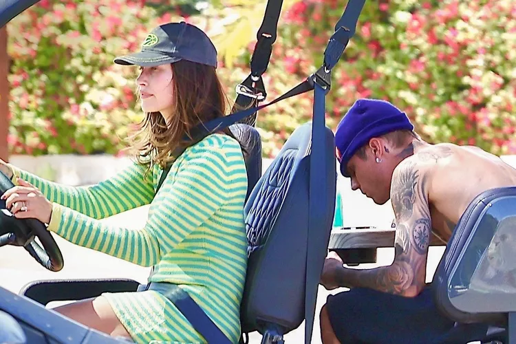 Shirtless Justin Bieber and Wife Hailey Hit the Road for Coachella: See the Photos!