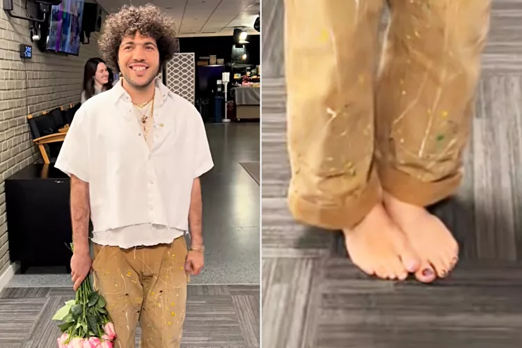 Benny Blanco Ditches His Shoes and Shows Off Golden Toenails for The Jennifer Hudson Show Spirit Walk