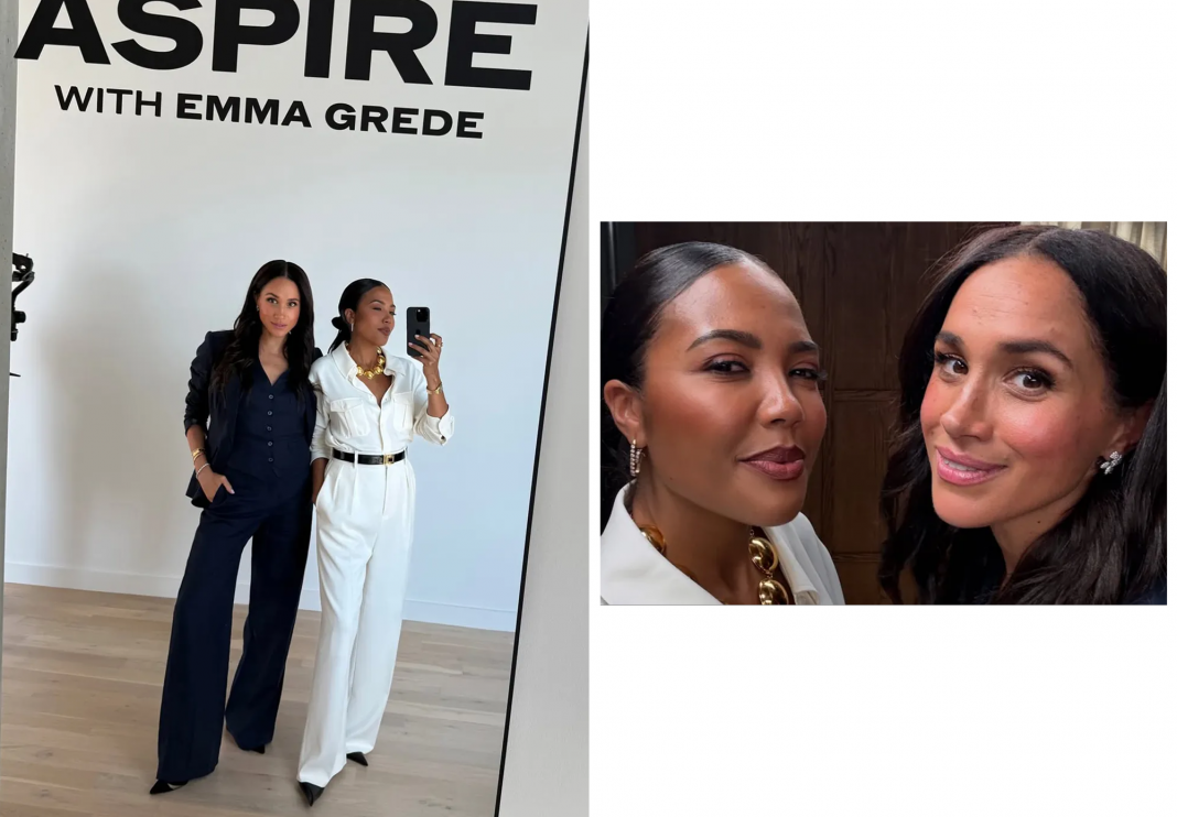 Meghan Markle and Emma Grede share smiles, stories, and purpose in podcast peek behind the scenes