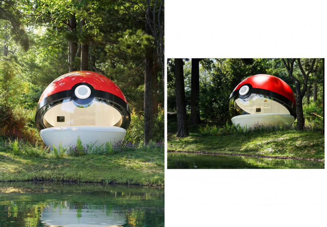 A Giant Poké Ball Becomes a Place to Sleep