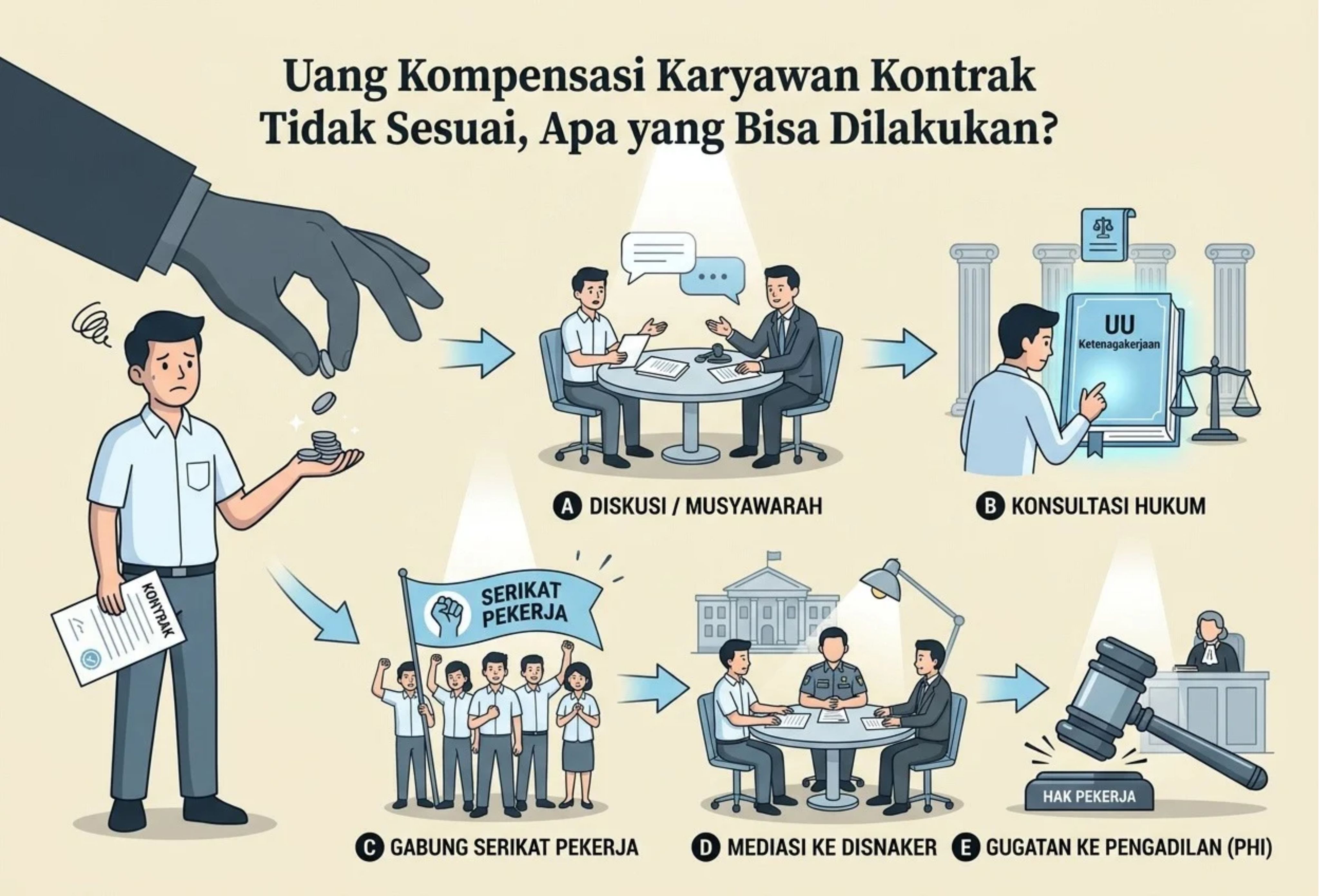 Uang Kompensasi Karyawan Kontrak Tidak Sesuai, Apa yang Bisa Dilakukan