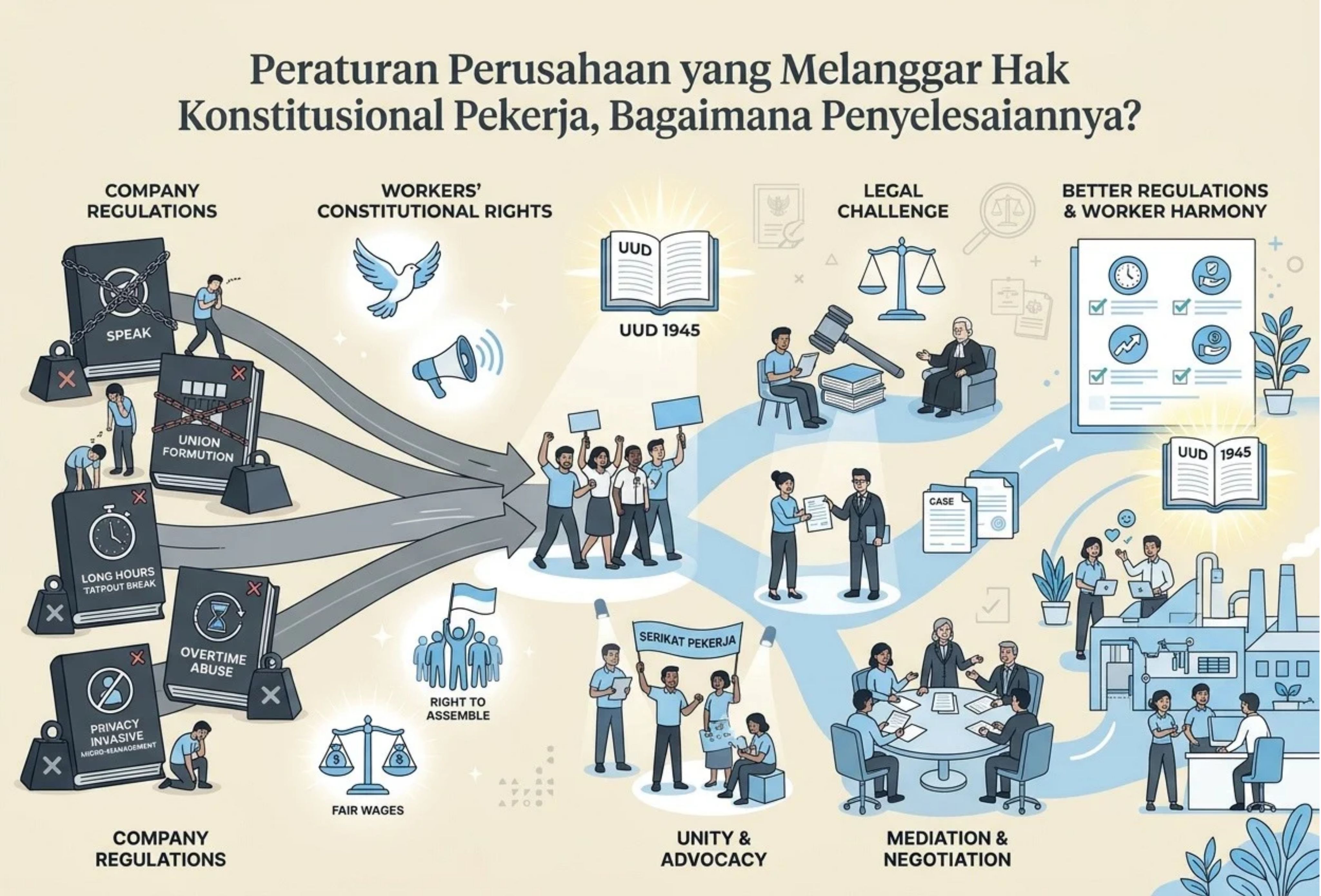 Peraturan Perusahaan yang Melanggar Hak Konstitusional Pekerja, Bagaimana Penyelesaiannya?