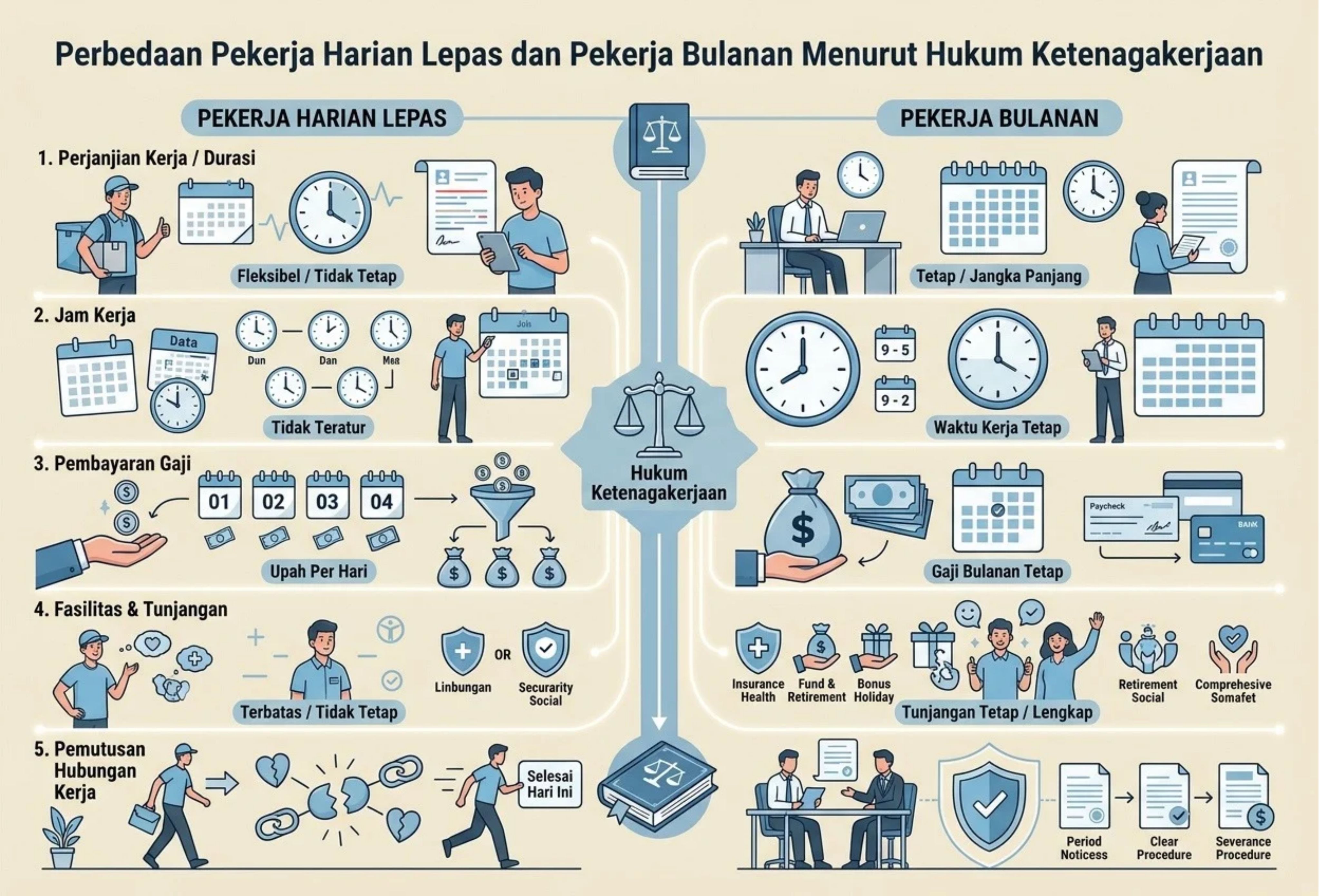 Perbedaan Pekerja Harian dan Pekerja Bulanan Menurut Hukum Ketenagakerjaan 