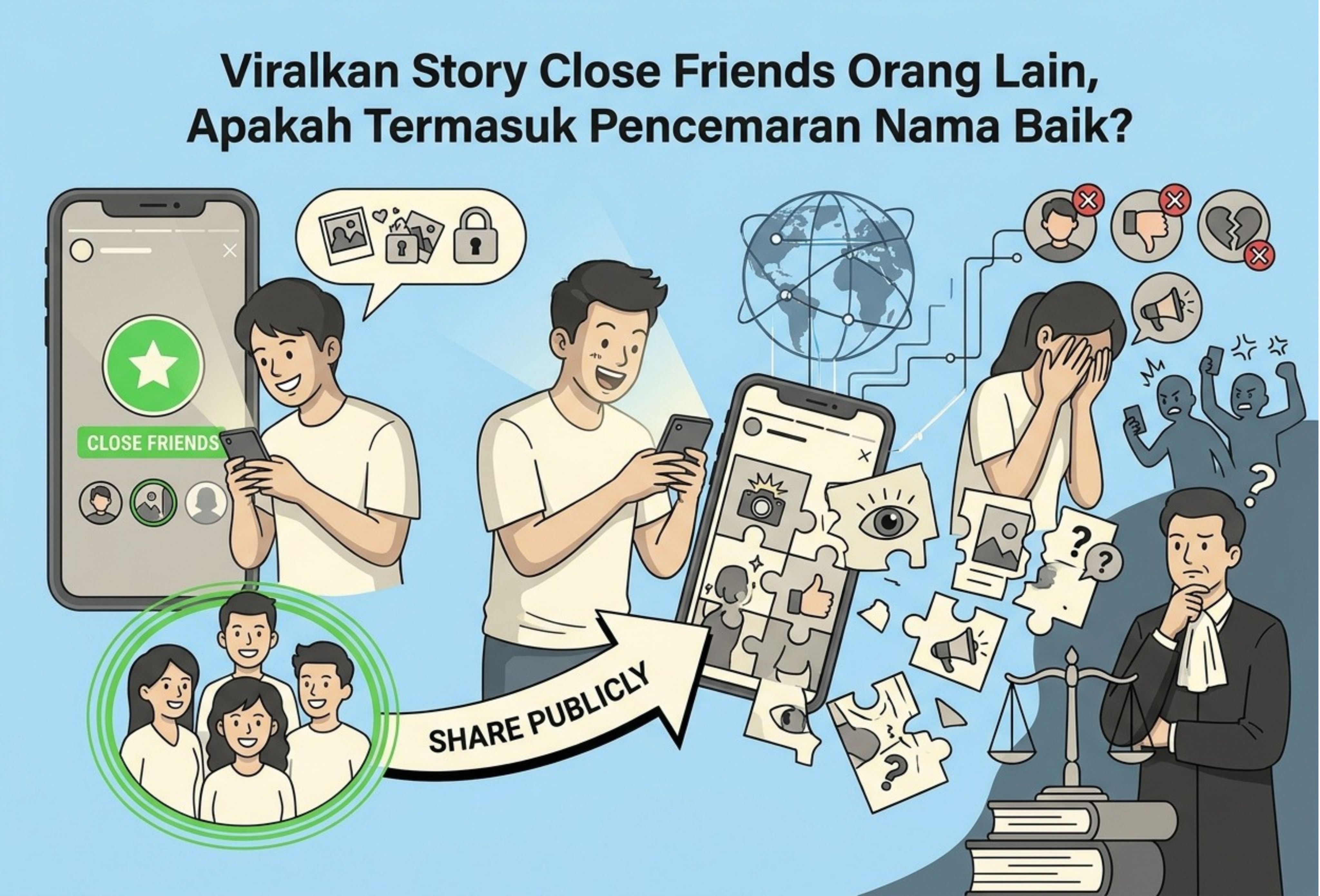 Viralkan Story Close Friends Orang Lain, Apakah Termasuk Pencemaran Nama Baik?