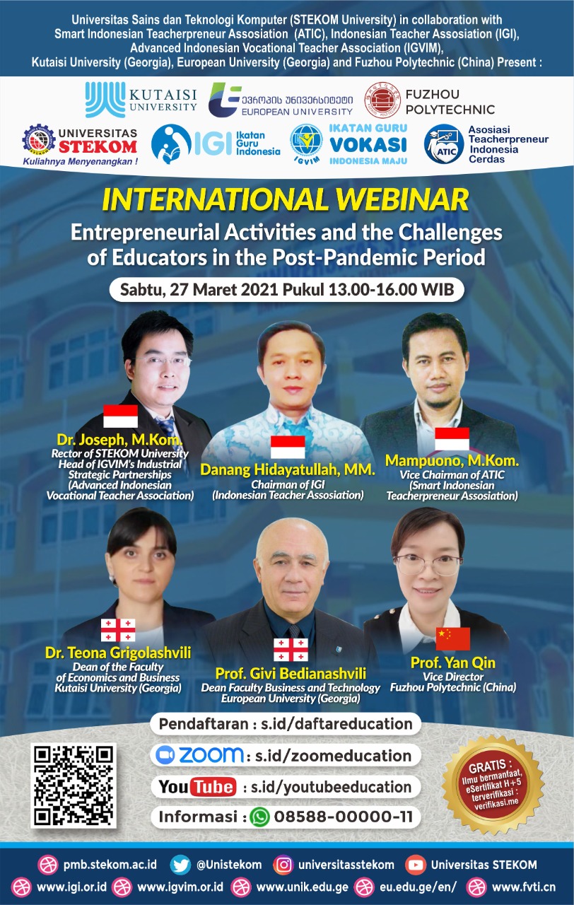 INTERNATIONAL WEBINAR " Entrepreneurial Activities and the Challenges of Educators  in the Post-Pandemic Period "