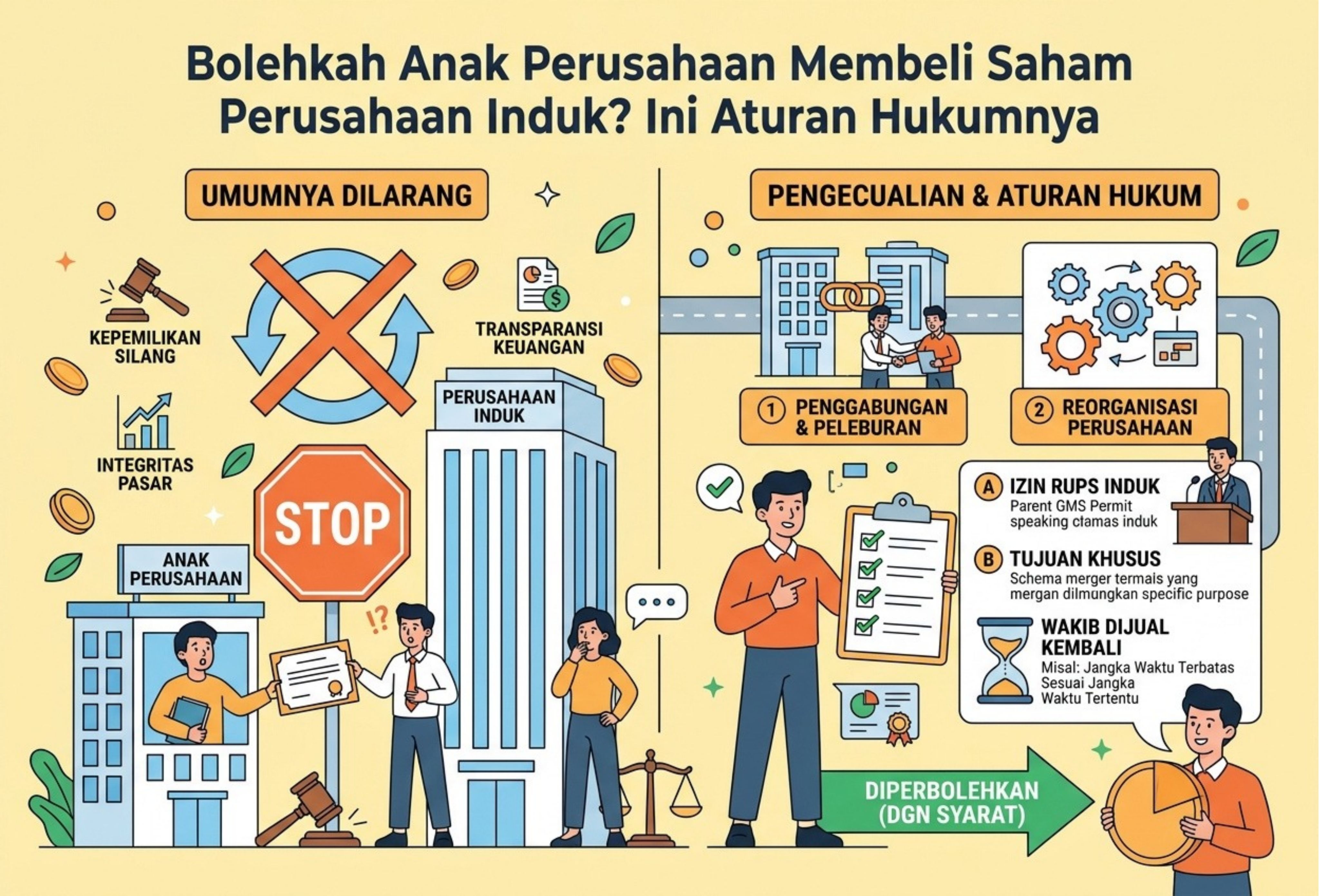 Bolehkah Anak Perusahaan Membeli Saham Perusahaan Induk? Ini Aturan Hukumnya