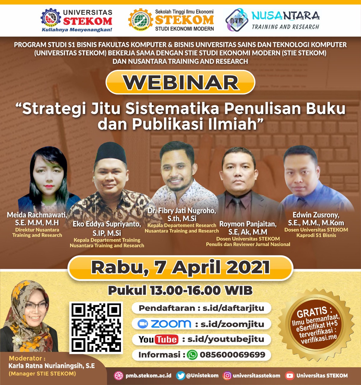 WEBINAR : “Strategi Jitu Sistematika Penulisan Buku dan Publikasi Ilmiah”