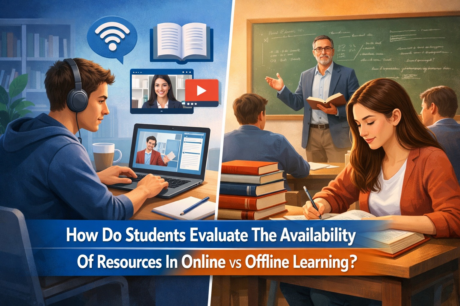 How Do Students Evaluate The Availability Of Resources In Online vs Offline Learning?