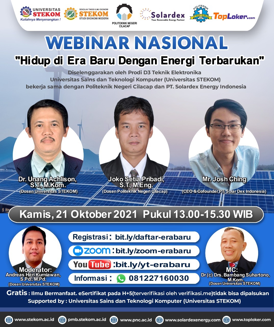 WEBINAR NASIONAL Hidup di Era Baru Dengan Energi Terbarukan