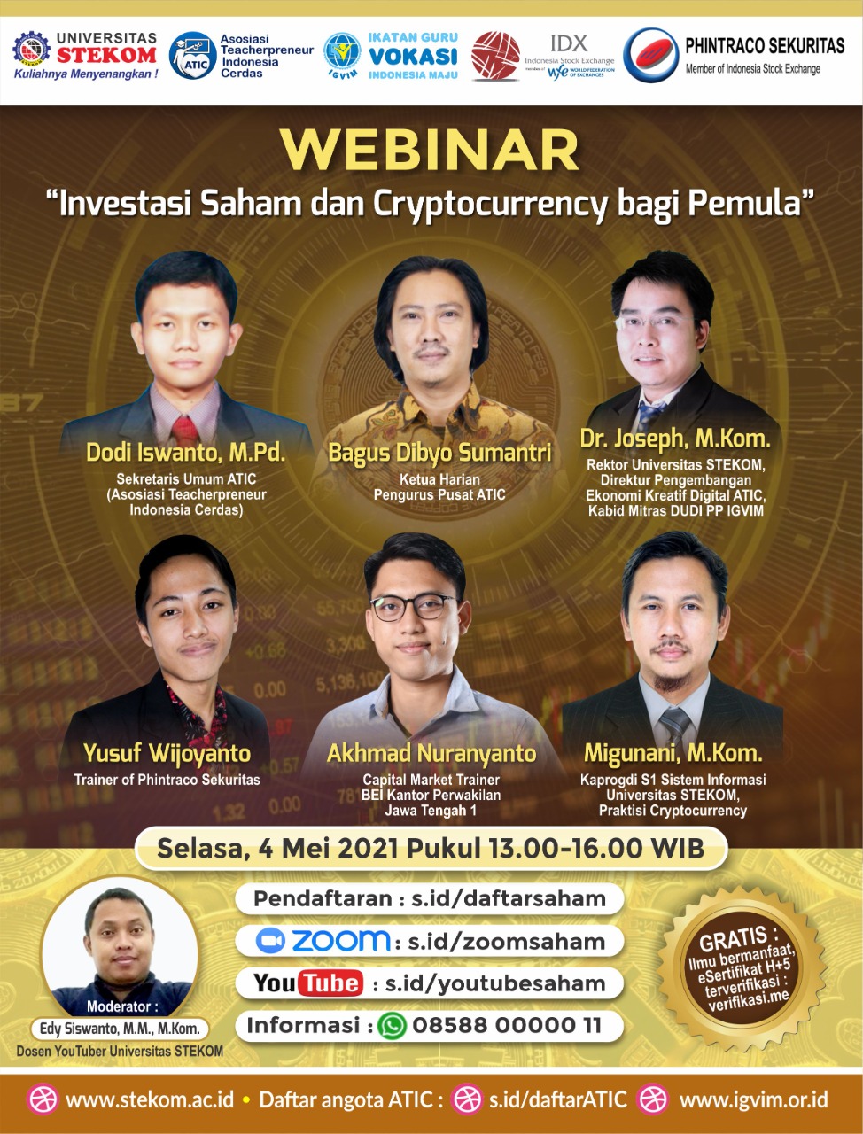 WEBINAR : “Investasi Saham dan Cryptocurrency bagi Pemula"