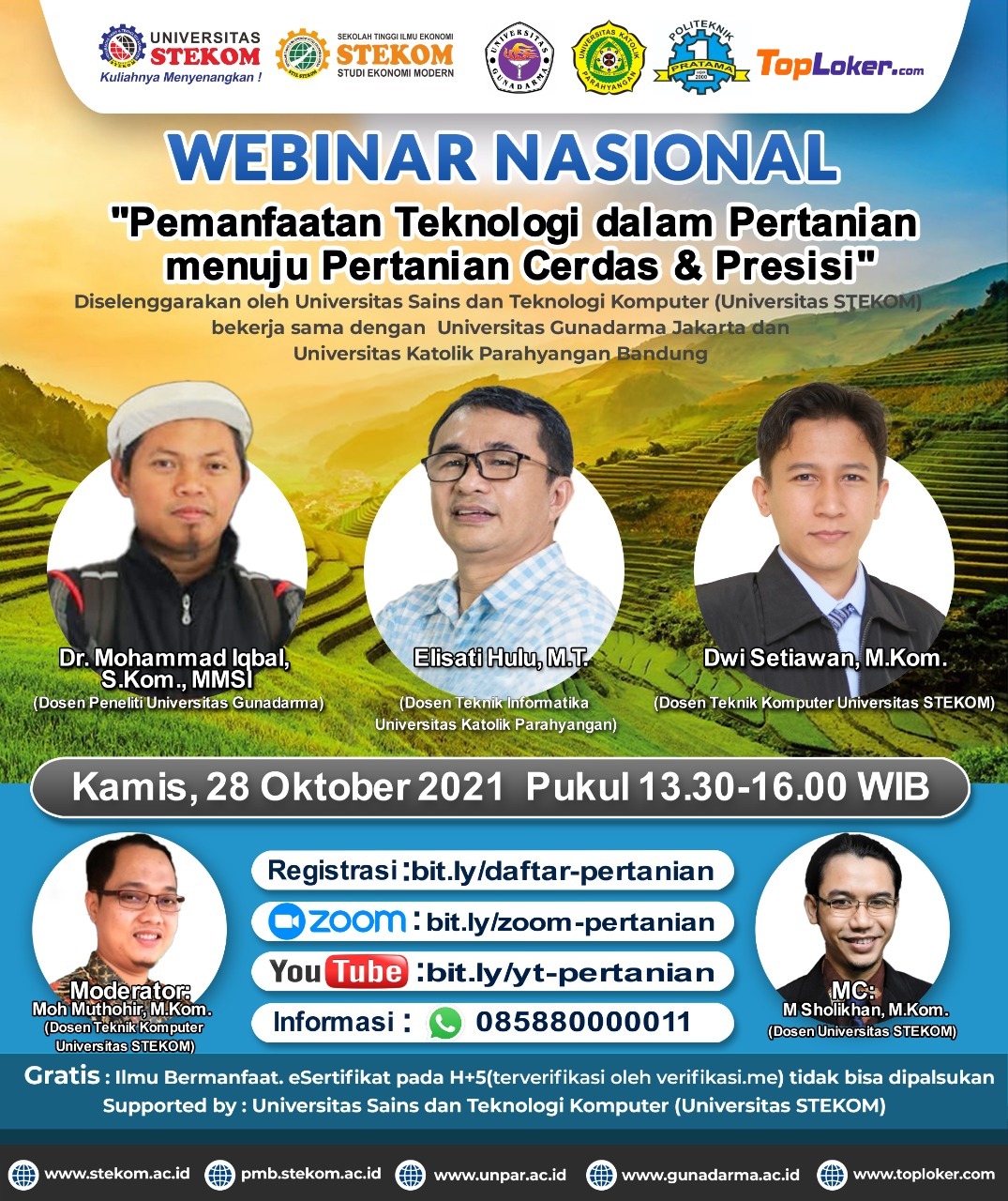 WEBINAR NASIONAL "Pemanfaatan Teknologi dalam Pertanian menuju Pertanian Cerdas & Presisi"