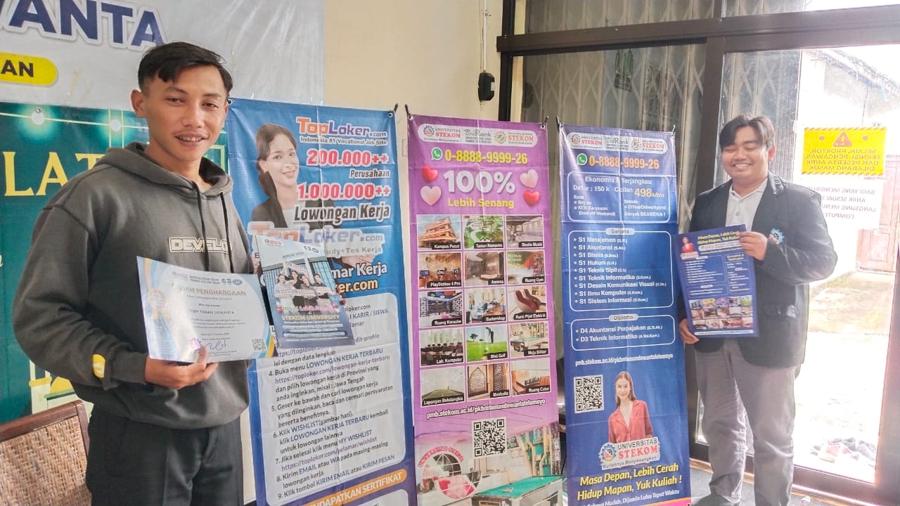 Universitas STEKOM dan TopLoker.com Kunjungi PKBM Taman Dewanta Telomoyo untuk Promosi dan Sosialisasi