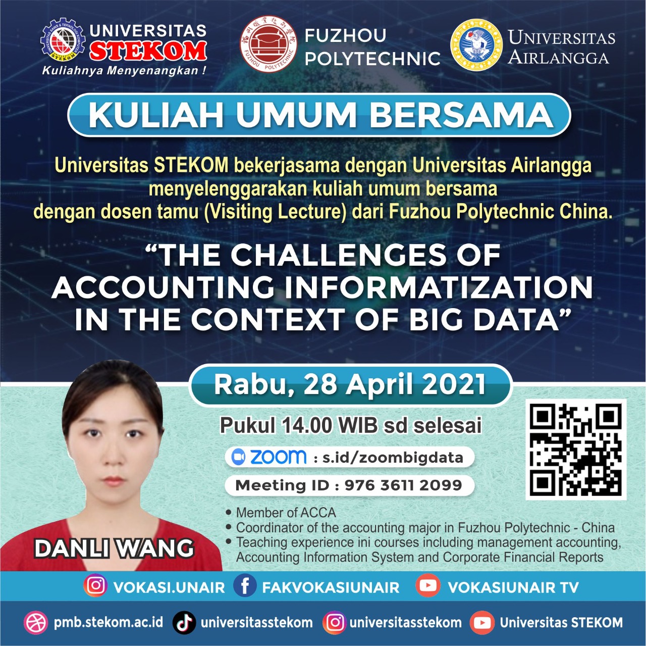 Universitas STEKOM bekerjasama dengan Universitas Airlangga menyelenggarakan kuliah umum bersama dengan dosen tamu (Visiting Lecture) dari Fuzhou Polytechnic China.