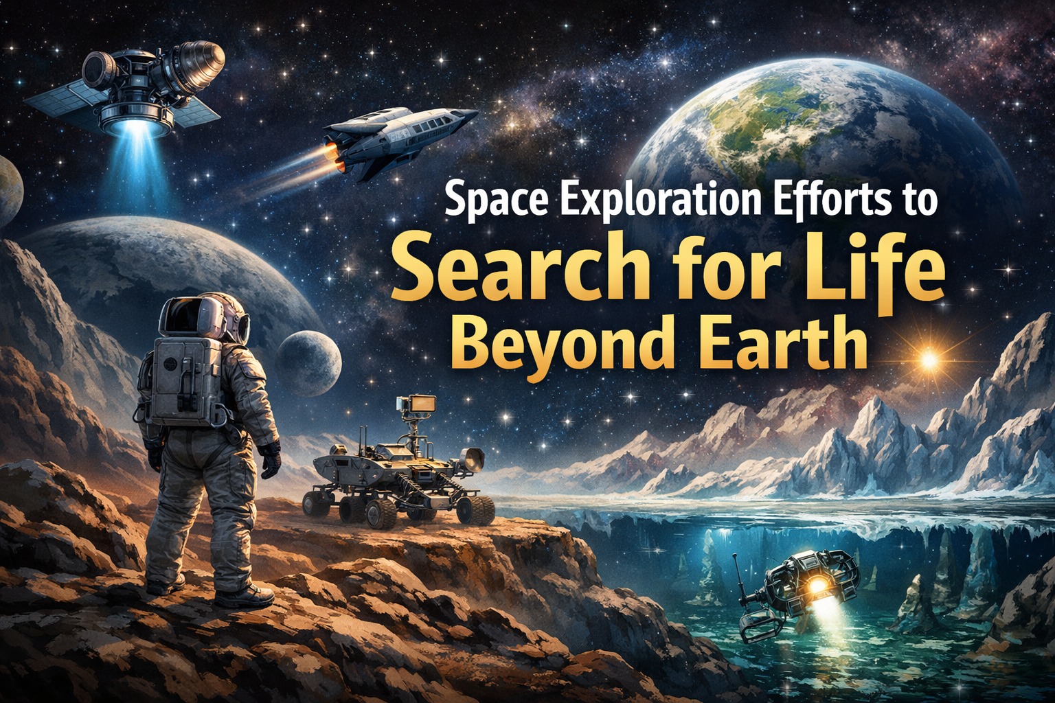Space Exploration Efforts to Search for Life Beyond Earth