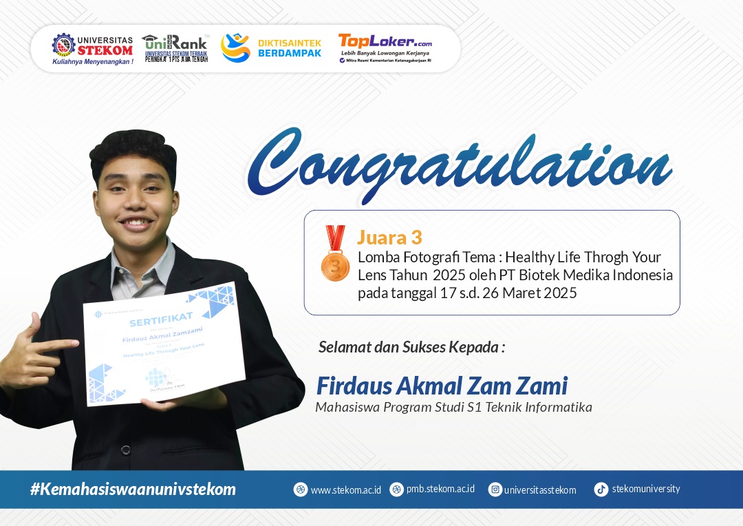 Mahasiswa STEKOM Raih Juara 3 Lomba Fotografi Tingkat Nasional 2025