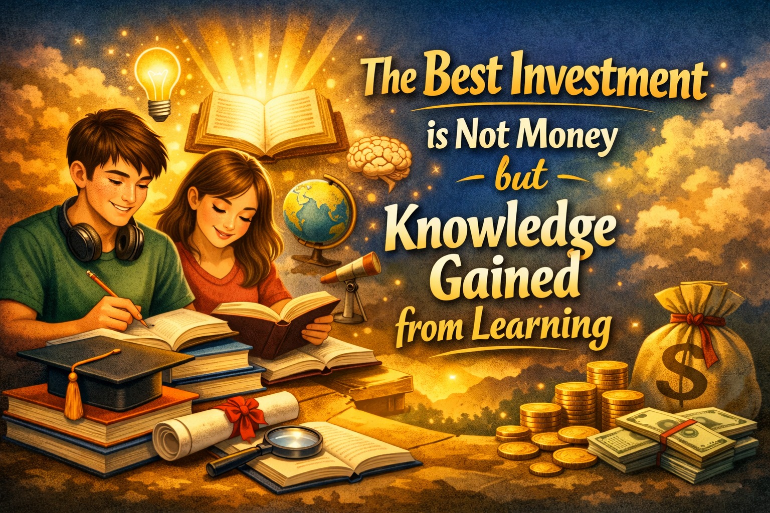 The best investment is not money but knowledge gained from learning